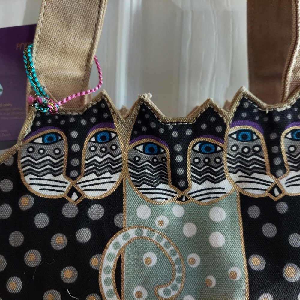 NWT Laurel Burch three cats tote Tres Gatos